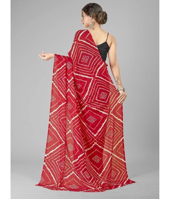 ANAND SAREES - Red Georgette Saree Without Blouse Piece ( Pack of 1 ) - Red