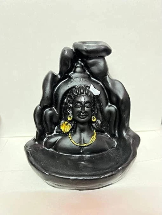 Uttamrobotics Smoke Fountain Lord Shiva Cone Incense Holder Showpiece with 10 Free Smoke Backflow