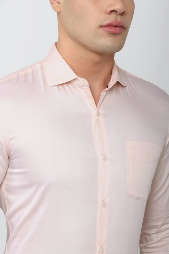 Men Pink Slim Fit Formal Full Sleeves Formal Shirt