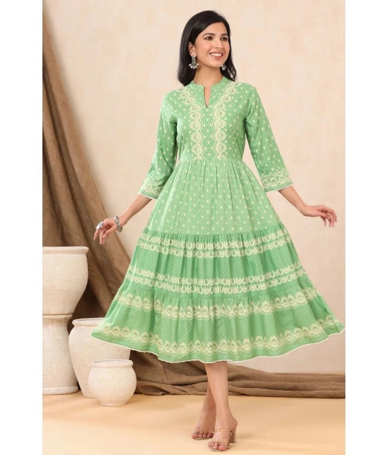 Juniper Rayon Green Regular Dress - Single - None