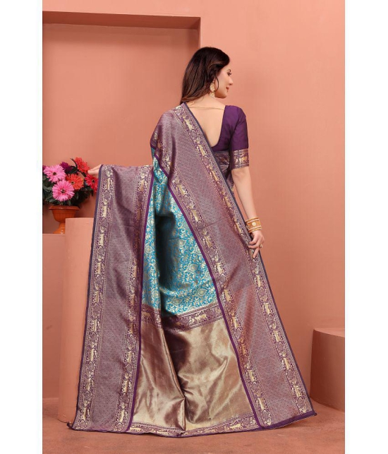 ofline selection - Rama Cotton Blend Saree With Blouse Piece ( Pack of 1 ) - Rama