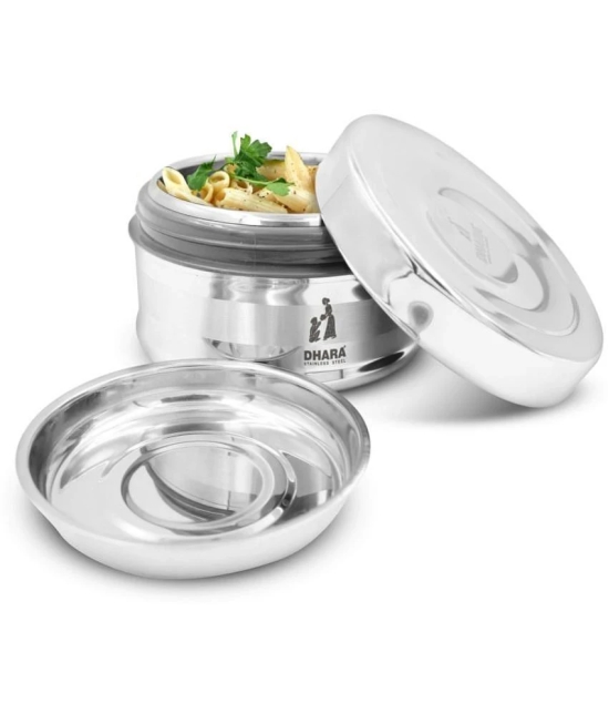 Dhara Stainless Steel Steel Silver Food Container ( Set of 1 ) - Silver