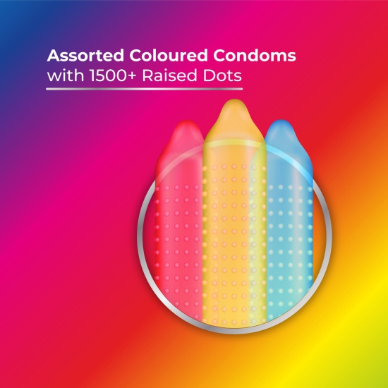 Skore Assorted Colours & Dotted Condoms (Shades) 20N