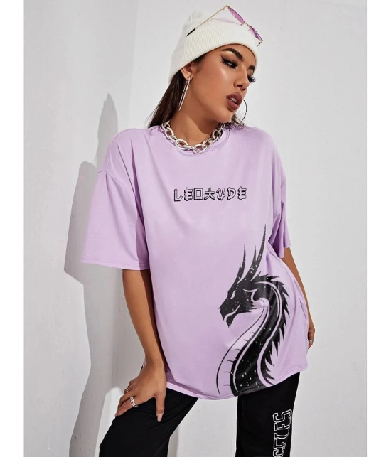 Leotude - Purple Cotton Blend Oversized Womens T-Shirt ( Pack of 1 ) - None