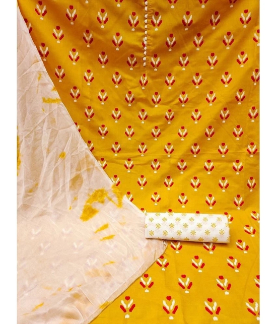 Apnisha - Unstitched Yellow Cotton Dress Material ( Pack of 1 ) - Yellow