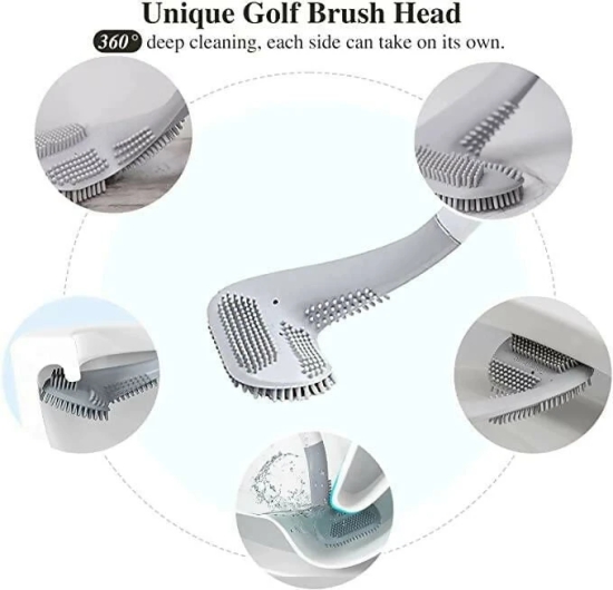 Silicone Golf Shaped Toilet Brush Golf Head Cleaner Flexible Deep Cleaning Brush of Bathroom