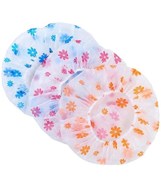 CELIBATE Free Size 3 Shower Cap Multicolored and Multi-design Pack of 3