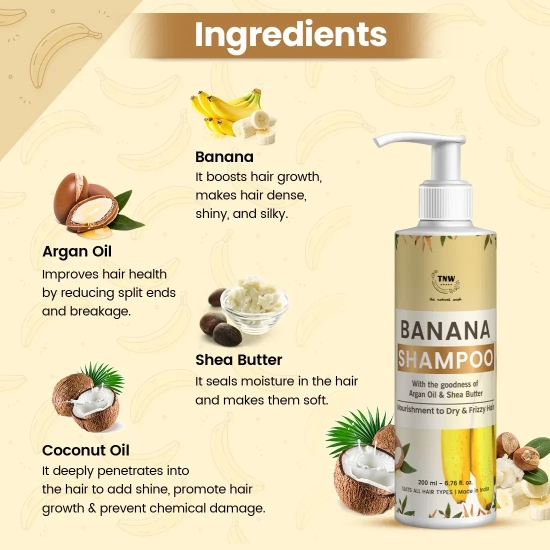 Banana Shampoo (Anti-Frizz Shampoo with Natural Ingredients)