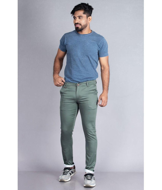 Aflash Slim Flat Mens Chinos - Olive Green ( Pack of 1 ) - None