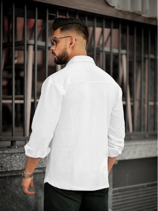 Elliot Cargo Knit White Lycra Shirt-M / White