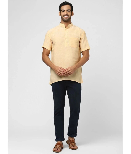 DESHBANDHU DBK - Yellow Cotton Blend Mens Regular Kurta ( Pack of 1 ) - None