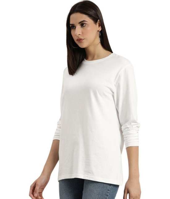 PPTHEFASHIONHUB - White Cotton Blend Loose Fit Womens T-Shirt ( Pack of 1 ) - None