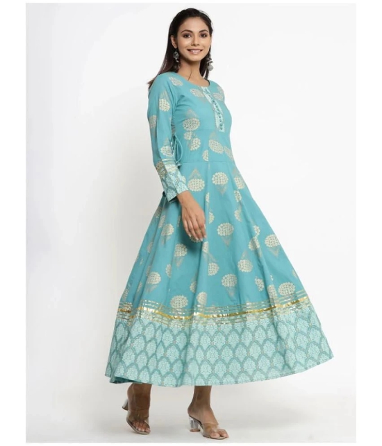 KIPEK Blue Rayon Anarkali Kurti - Single - XXL