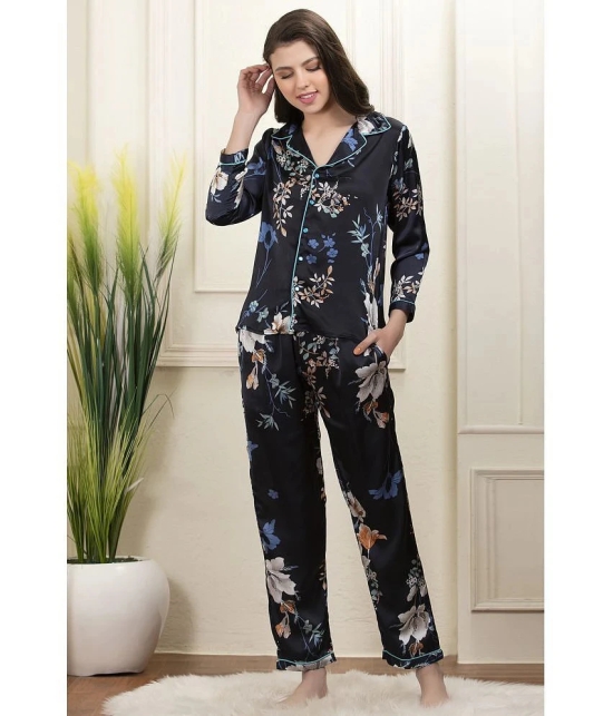 Clovia Satin Nightsuit Sets - Blue Pack of 2 - 2XL