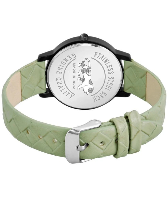 Newman Green Leather Analog Womens Watch