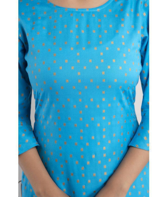 MAUKA - Blue Rayon Women's Straight Kurti ( Pack of 1 ) - None