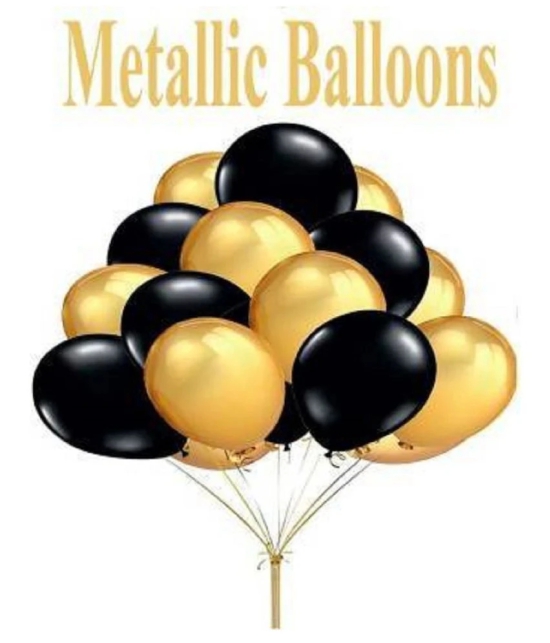 Narayans Decor Solid HAPPY BIRTHDAY GOLDEN SET OF 63 50 BLACK AND GOLDEN BALLOONS  HAPPY BIRTHDAY GOLDEN FOIL BALLOON Letter Balloon  (Gold, Black, Pack of 63)