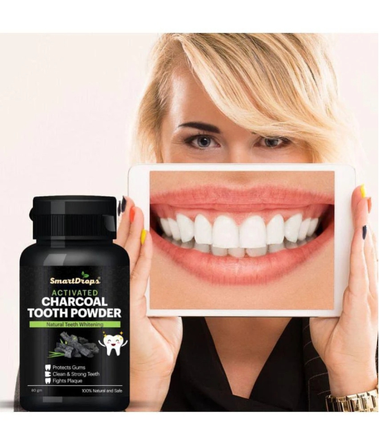 Smartdrops Activated Charcoal Teeth Powder For Teeth Whitening Powder 80gm Pack of 3