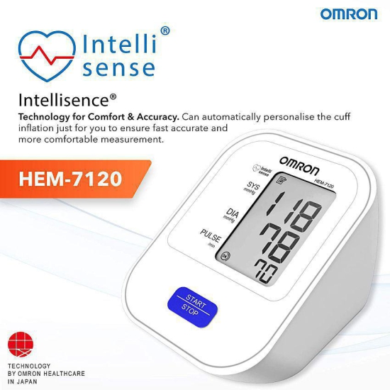 Omron HEM 7120 Fully Automatic Digital Blood Pressure Monitor With Intellisense Technology For Most Accurate Measurement - Arm Circumference (22-32Cm)