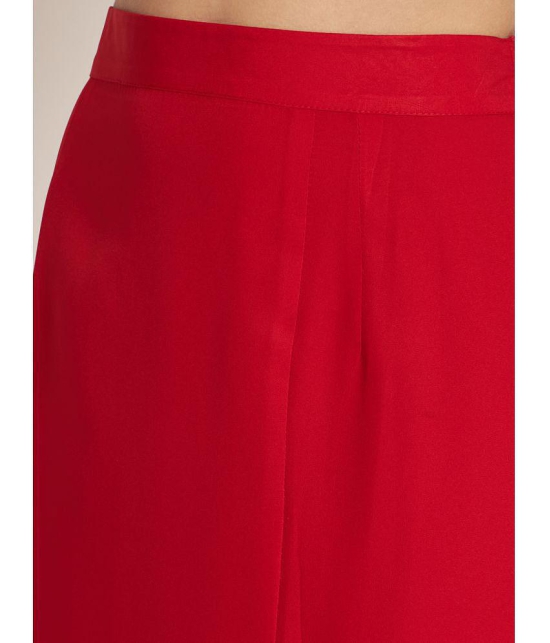 Curvydrobe Red Crepe Women's A-Line Skirt ( Pack of 1 ) - None