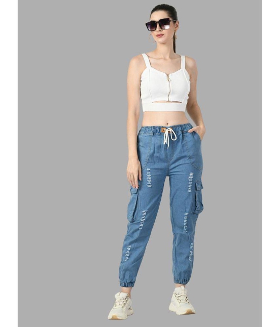 DKGF Fashion - Light Blue Denim Jogger Women''s Jeans ( Pack of 1 ) - None