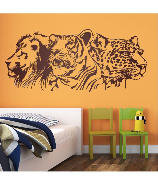 Asmi Collection Lion and Tiger Wall Sticker ( 40 x 90 cms )