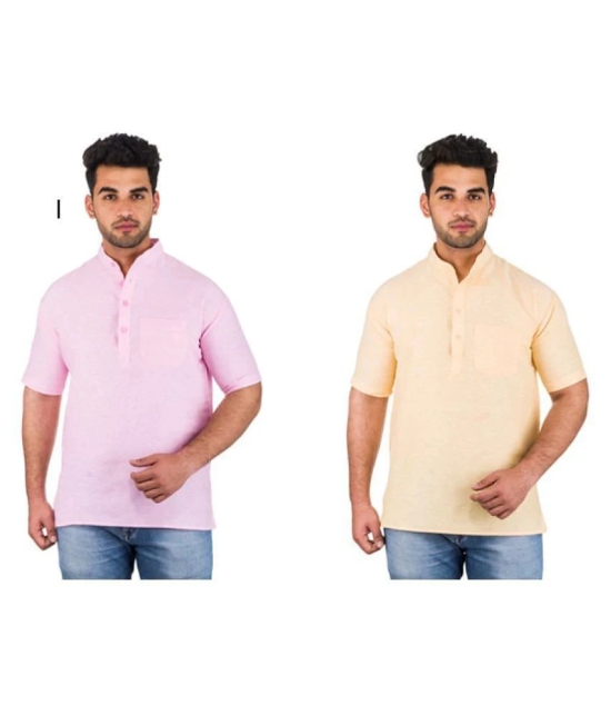 DESHBANDHU DBK Multi 100 Percent Cotton Kurta Pack of 2 - None