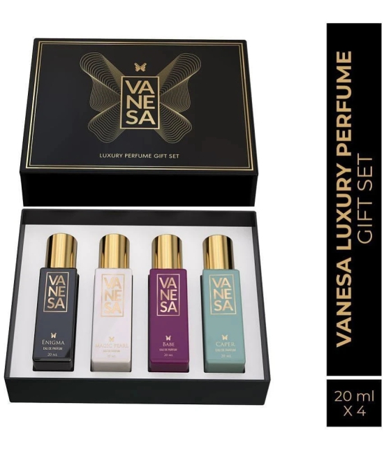 Vanesa Luxury Gift Set for Women - Engima , Magic Pearl , Babe , Caper EDP (20ML EACH)