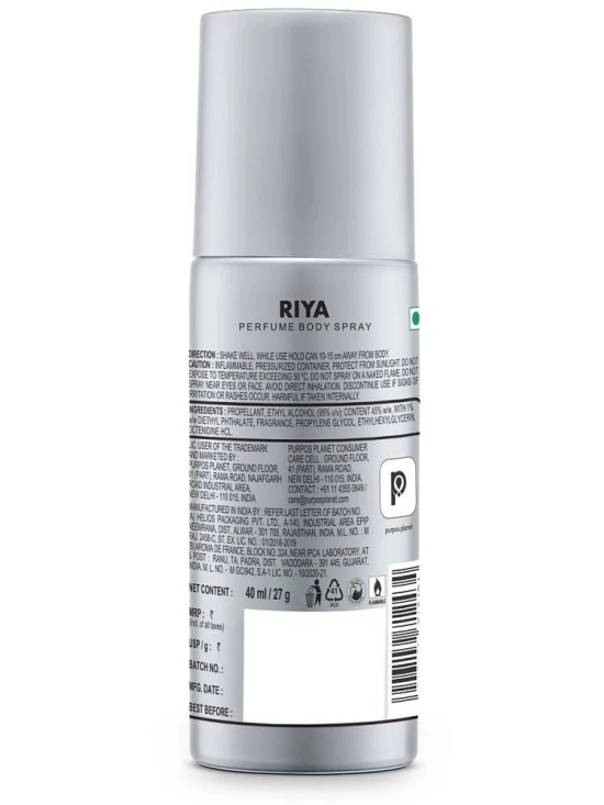 Riya Bindas Grey Deodorant Spray for Men 40 ml ( Pack of 1 )