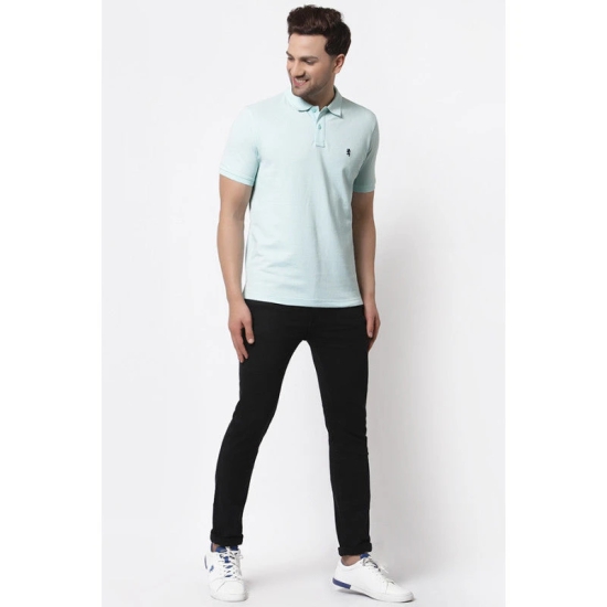 Red Tape Men Mint Blue Polo Neck T-Shirt