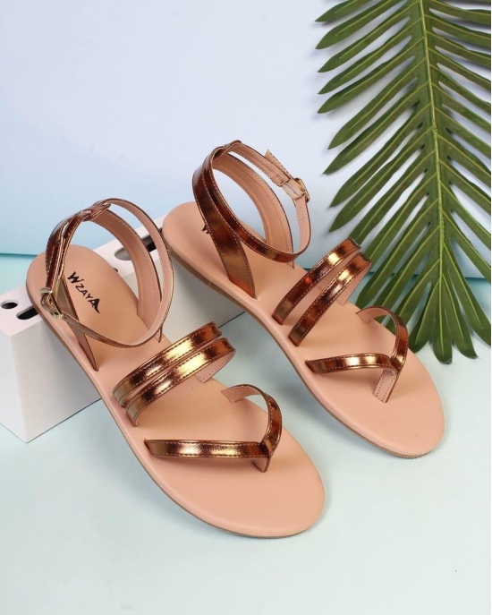 WOMEN Vintage Classic Ring Bronze Flat Sandals