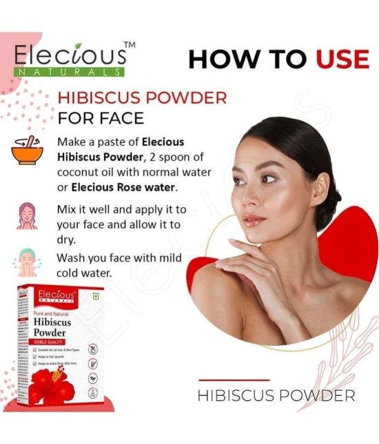 Elecious Hibiscus powder for hair growth, face and skin (200 Grams) | Suitable for Hair, Skin