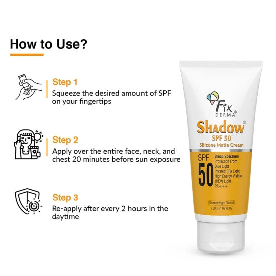 Shadow Sunscreen For Oily Skin SPF 50 Silicone Matte Cream-50ml