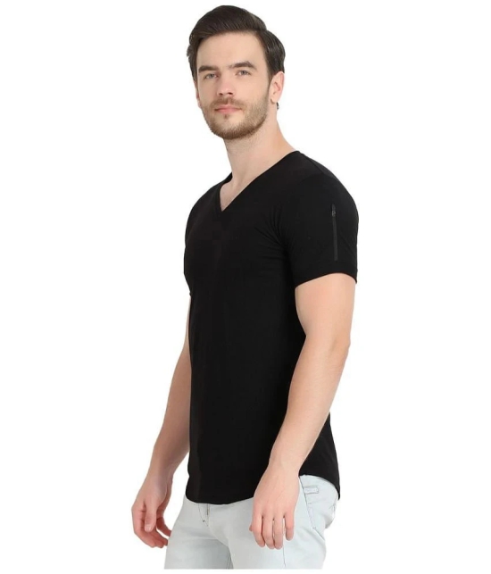 Glito - Black Cotton Blend Regular Fit Mens T-Shirt ( Pack of 1 ) - None