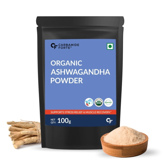 CF 100% Organic Ashwagandha Powder - Withania Somnifera - USDA Certified Organic Ashwagandha for Vitality, Strength & Stress Management - 100g Veg Powder