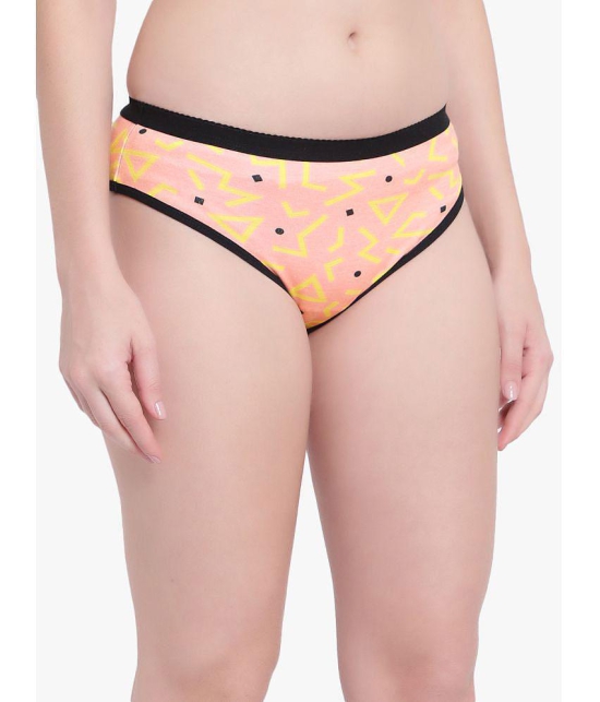 Bruchi Club - Fluorescent Orange Blended Printed Women's Bikini ( Pack of 1 ) - None