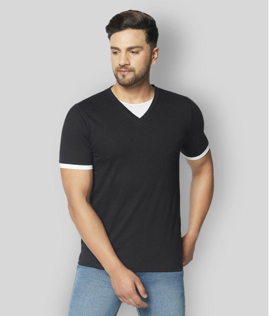 Glito - Black Cotton Blend Slim Fit Mens T-Shirt ( Pack of 1 ) - None