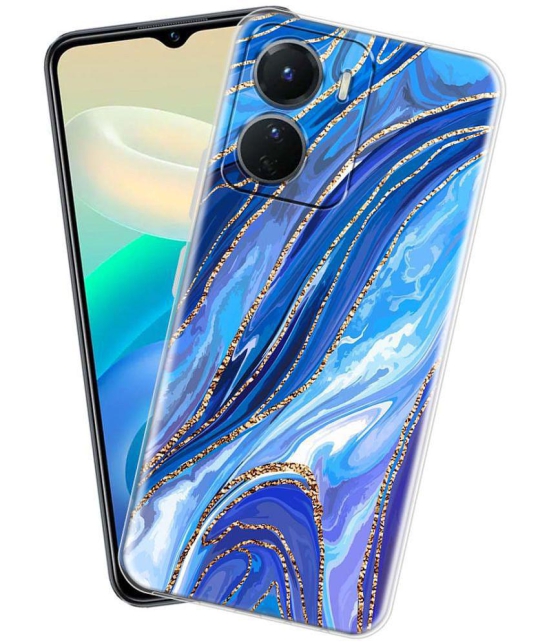 NBOX - Multicolor Silicon Printed Back Cover Compatible For Vivo Y16 ( Pack of 1 )