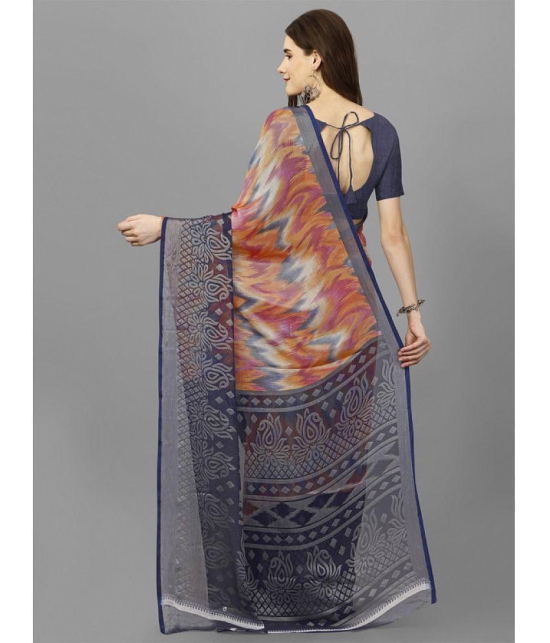 Sitanjali - Blue Brasso Saree With Blouse Piece ( Pack of 1 ) - Blue