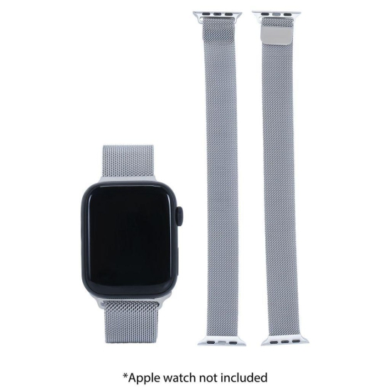 Croma Fine Metallic Strap for Apple iWatch (38mm / 40mm / 41mm) (Apple Compatible, Grey)