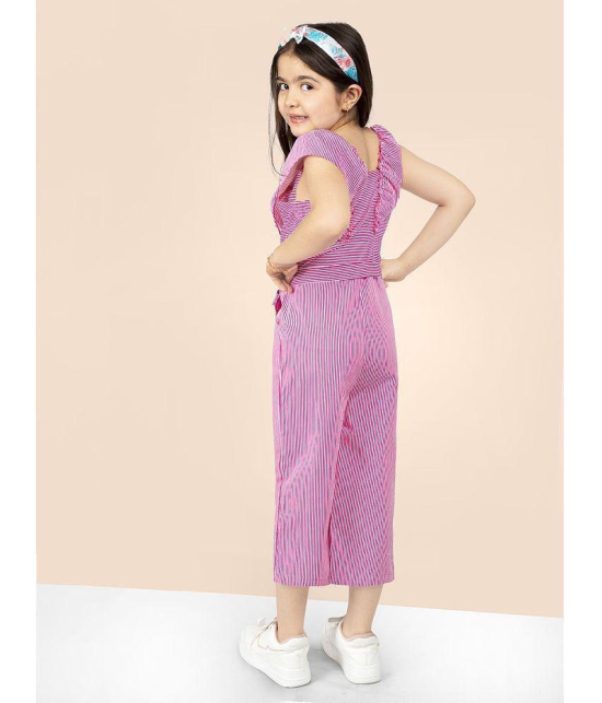 Naughty Ninos - Pink Cotton Girls Jumpsuit ( Pack of 1 ) - None