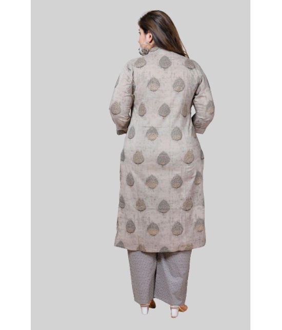 miravan - Grey Straight Cotton Womens Stitched Salwar Suit ( Pack of 1 ) - None