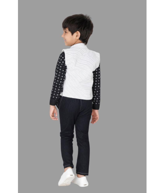 DKGF Fashion - White Cotton Blend Boys Shirt & Jeans ( Pack of 1 ) - None