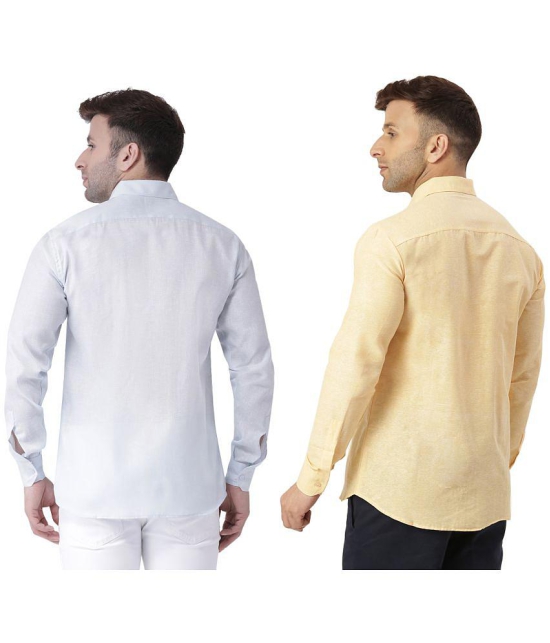 KLOSET By RIAG 100% Cotton Regular Fit Solids Full Sleeves Men's Casual Shirt - Beige ( Pack of 2 ) - None