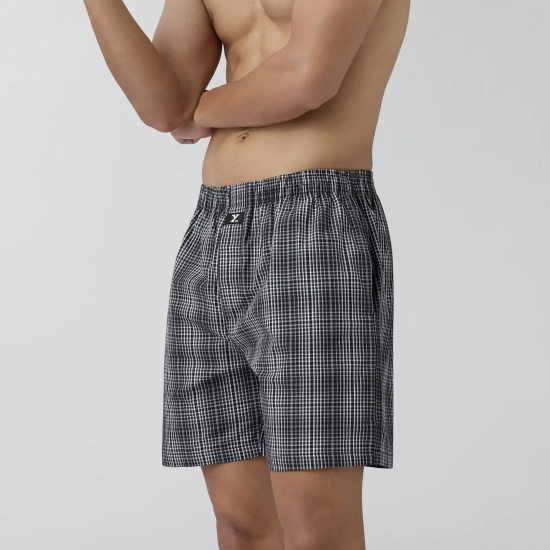 Checkmate Combed Cotton Boxer Shorts Smoke Grey XXL