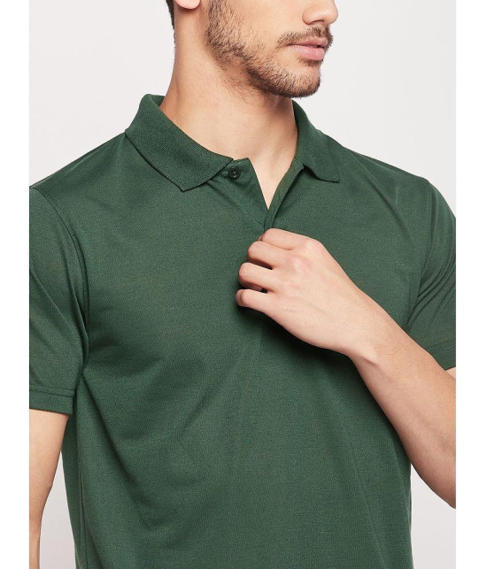 UBX Cotton Regular Fit Solid Half Sleeves Mens Polo T Shirt - Olive Green ( Pack of 1 ) - None