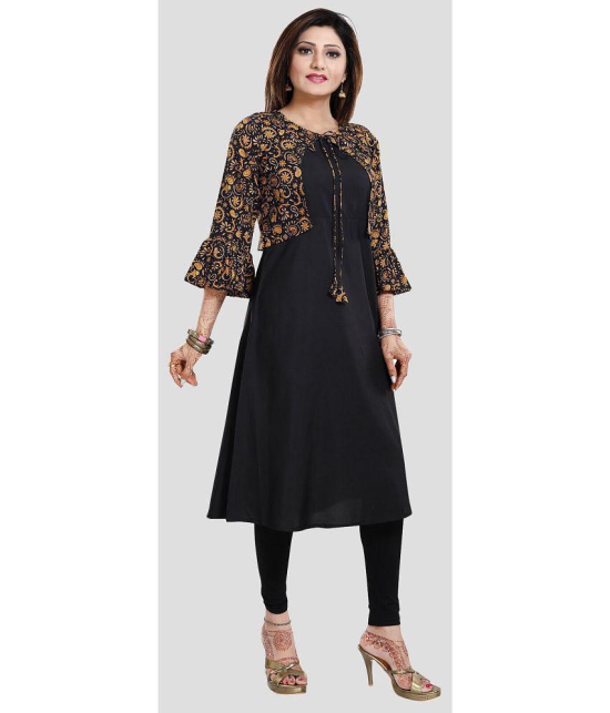 Meher Impex - Black Crepe Womens Jacket Style Kurti ( Pack of 1 ) - None