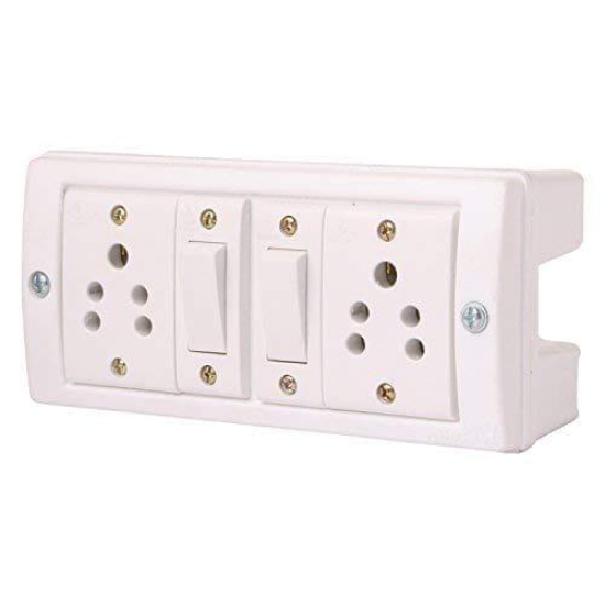 INDRICO Power Strip Extension Multi Outlet Board Fitted with 2 Anchor Sockets(5 Amp),2 Anchor Switch and 4 Metre Wire with 5 Amp Plug