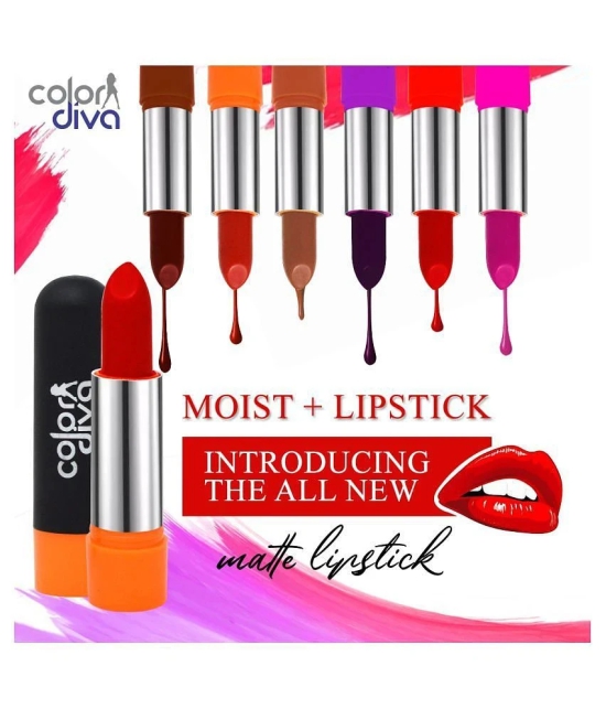 Color Diva Long Wear Moist-111B Lipstick Multi Pack of 6 4.5 g