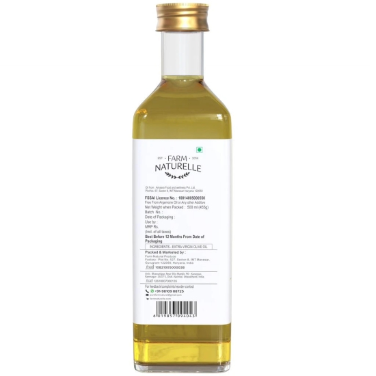 Farm Naturelle Extra Virgin Olive Oil 100% Pure, Natural Extra-Virgin Oil extracted by Pressing The Finest Spanish Olives?500 Ml